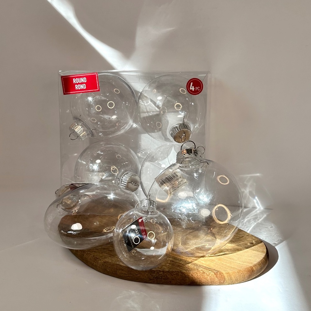 Clear Plastic Fillable Christmas Ornaments Bundle DIY Craft Baubles 7 Pieces